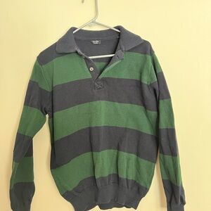 John Gault Navy & Green Striped Sweater